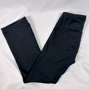 Athleta Yoga Pants Straight Leg Flare Black Zip Pocket Size Small Petite